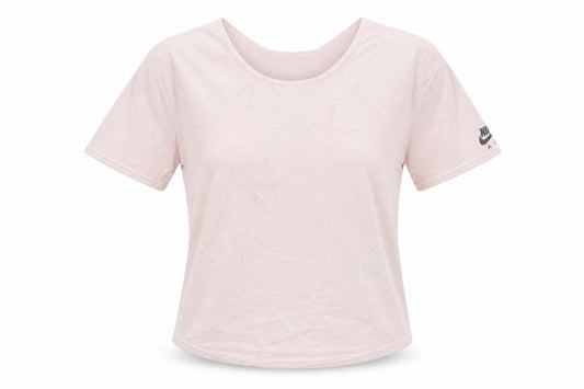 Nike Women Pink Dri-Fit Mesh Short Sleeve V-Neck Training T-Shirt XS