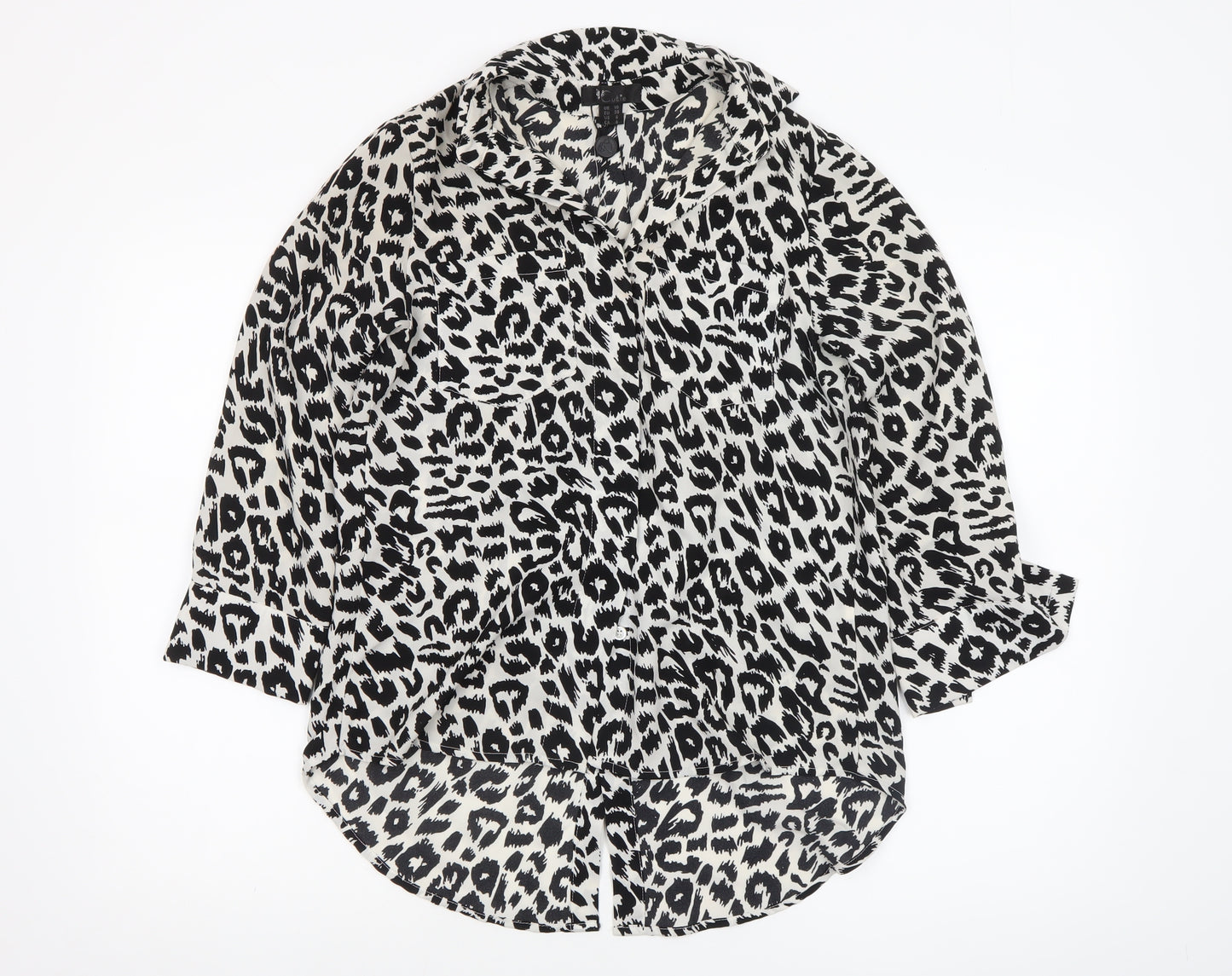 Cutie Women’s Black White Leopard Print Polyester Jumpsuit UK 10