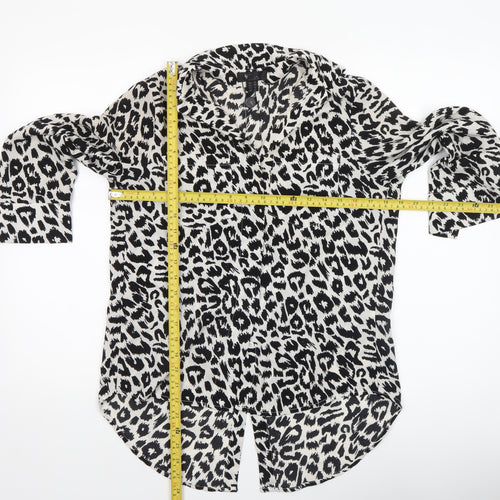 Cutie Women’s Black White Leopard Print Polyester Jumpsuit UK 10