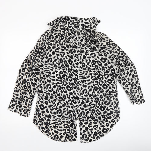 Cutie Women’s Black White Leopard Print Polyester Jumpsuit UK 10