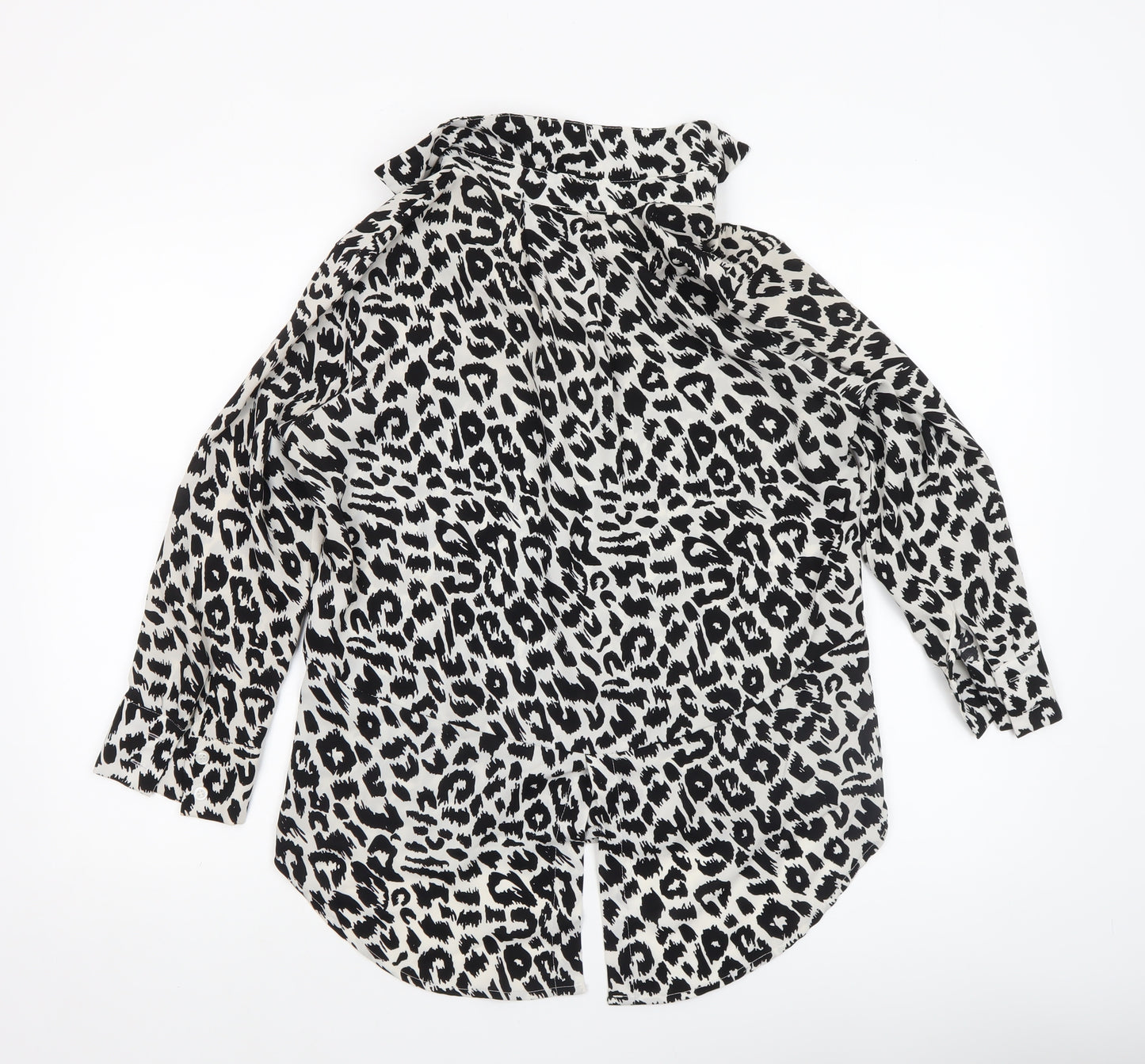 Cutie Women’s Black White Leopard Print Polyester Jumpsuit UK 10