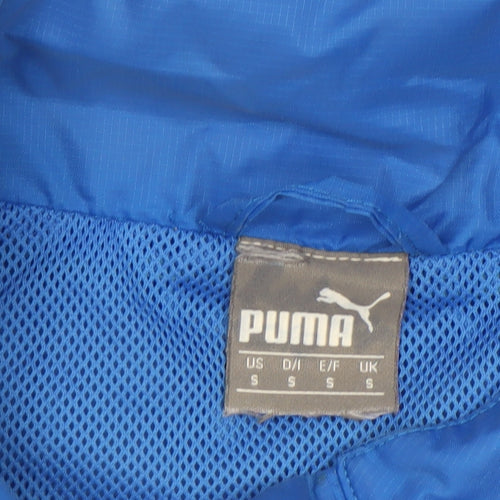 Puma Mens Blue Windbreaker Hooded Full Zip Sports Jacket Size S