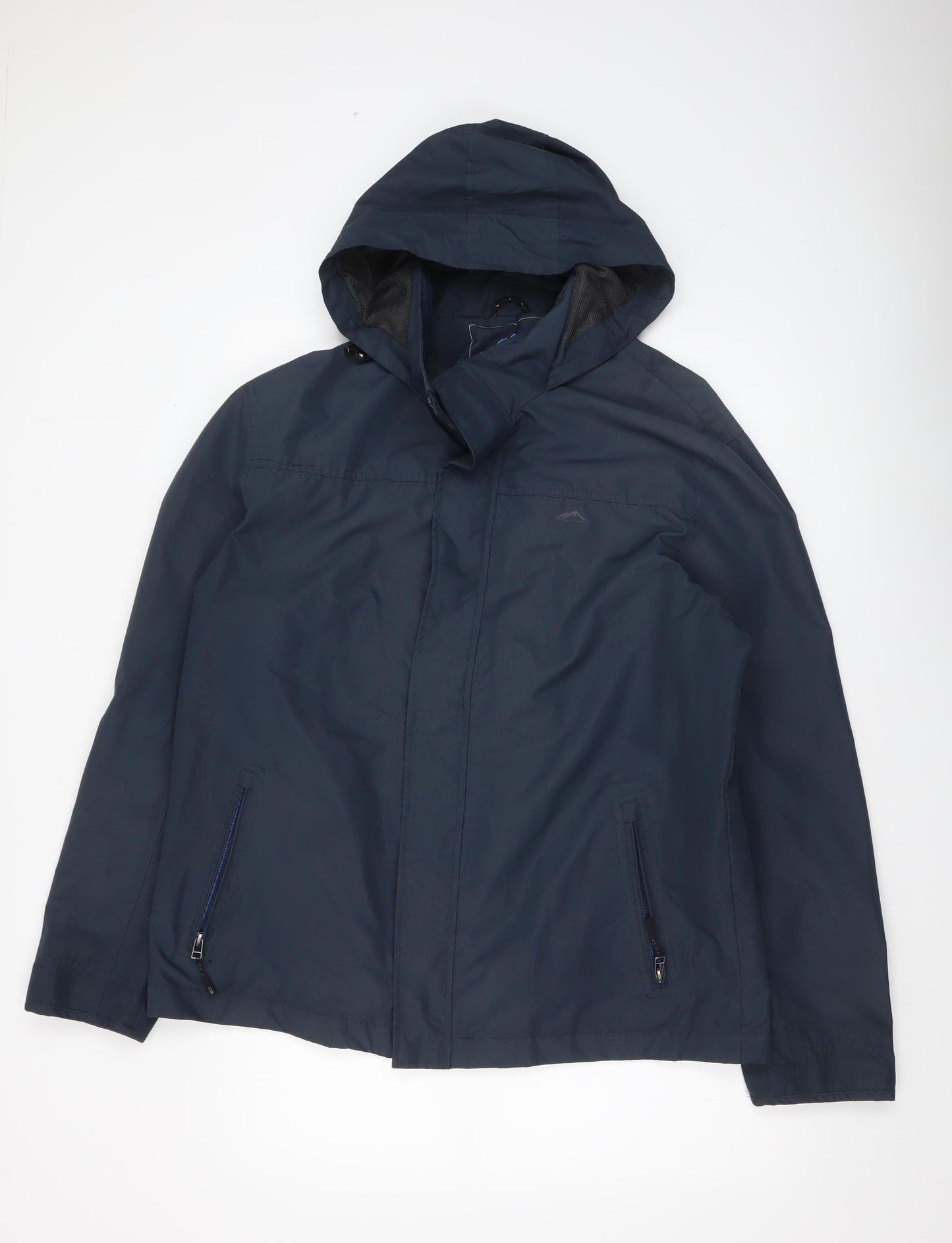 Atlantic Bay Men's Blue Waterproof Hooded Rain Jacket L