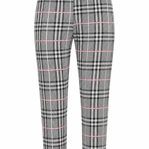 Quiz Women’s Grey Check Paperbag High Waist Tapered Trousers Size 6
