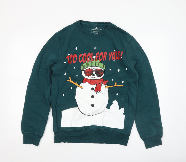 Easy Clothing Suppliers Men’s Green Christmas Graphic Sweatshirt S
