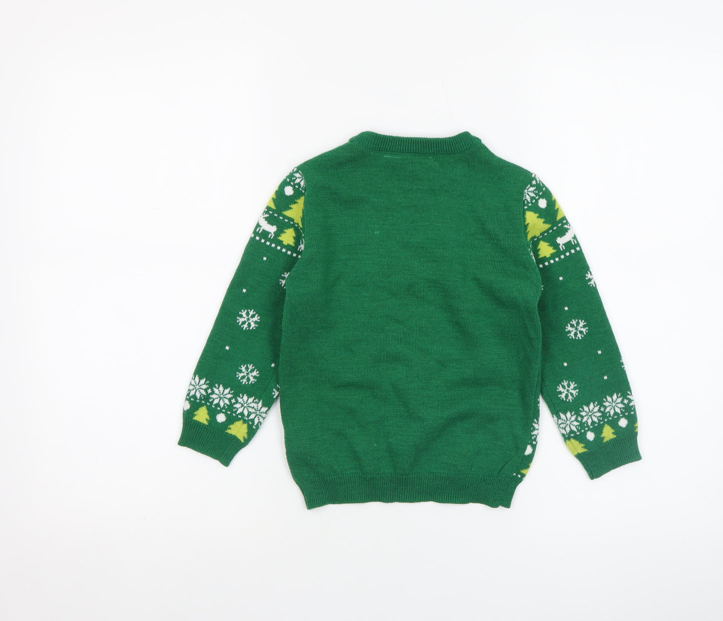 The Grinch Boys Green Christmas Jumper 3-4 Years Crew Neck Knit
