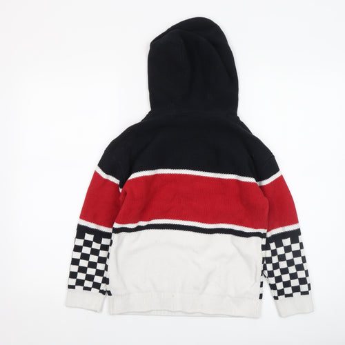 Next Boys Black Red Santa Hooded Christmas Jumper 9 Years 100% Cotton