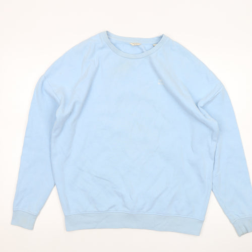 Jack Wills Women Blue UK 8 Cotton Blend Crew Neck Pullover Sweatshirt