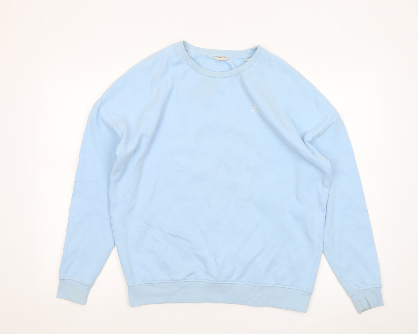 Jack Wills Women Blue UK 8 Cotton Blend Crew Neck Pullover Sweatshirt