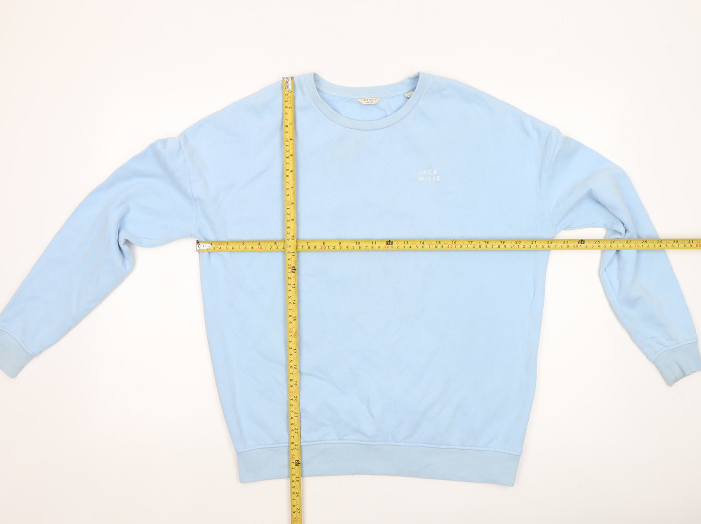 Jack Wills Women Blue UK 8 Cotton Blend Crew Neck Pullover Sweatshirt