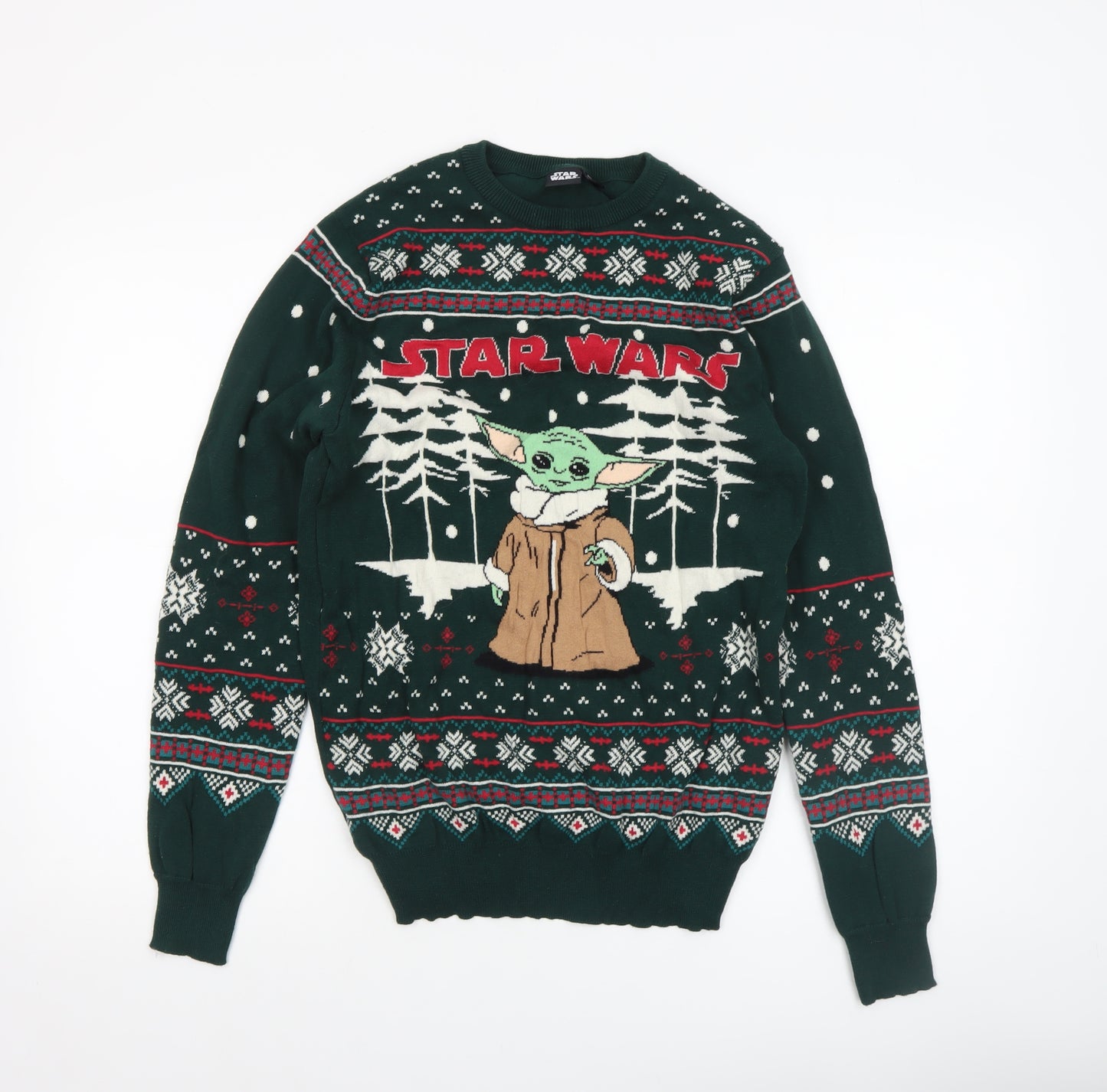 Star Wars Men's Green Small Christmas Crew Neck Jumper