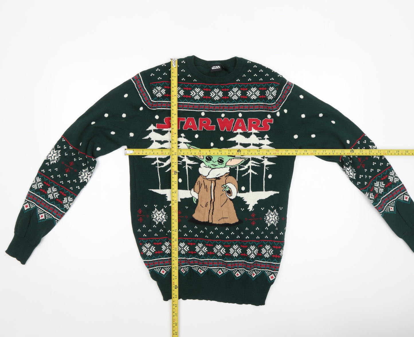 Star Wars Men's Green Small Christmas Crew Neck Jumper