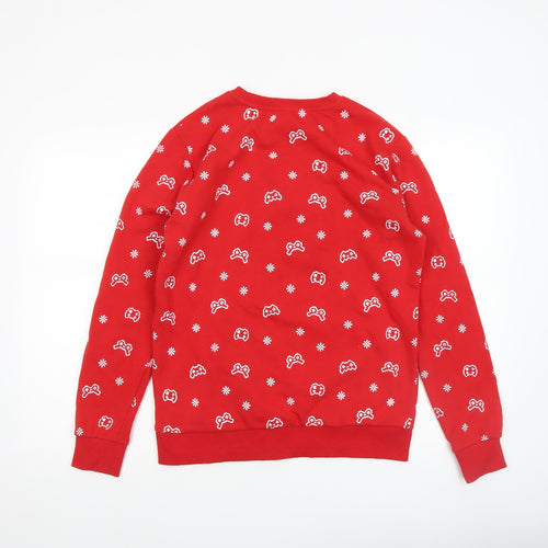 Dunnes Stores Men's Red Christmas Gamer Santa Sweatshirt XS