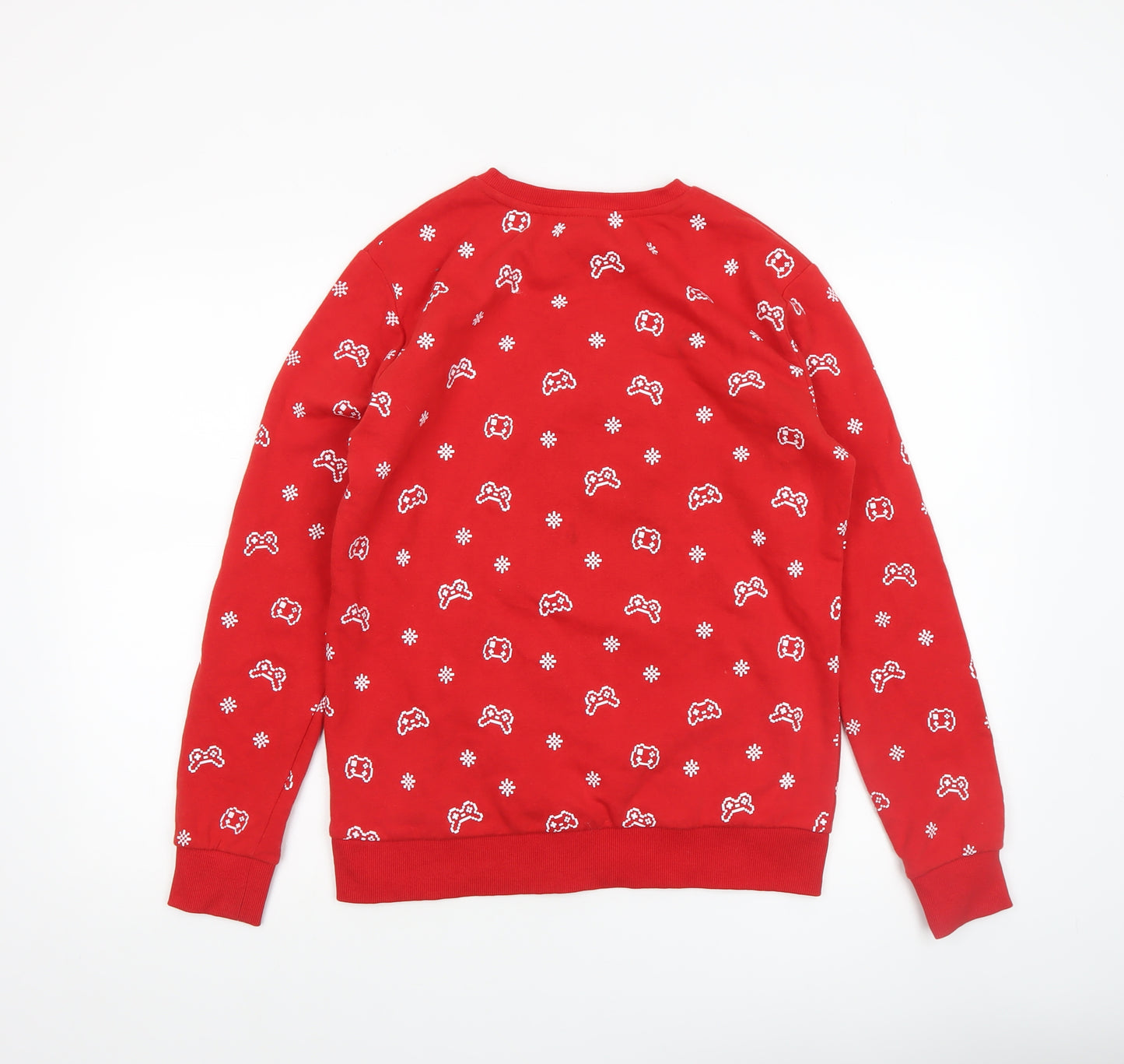 Dunnes Stores Men's Red Christmas Gamer Santa Sweatshirt XS