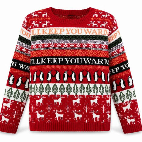 River Island Womens Red Christmas Fair Isle Jumper Size S