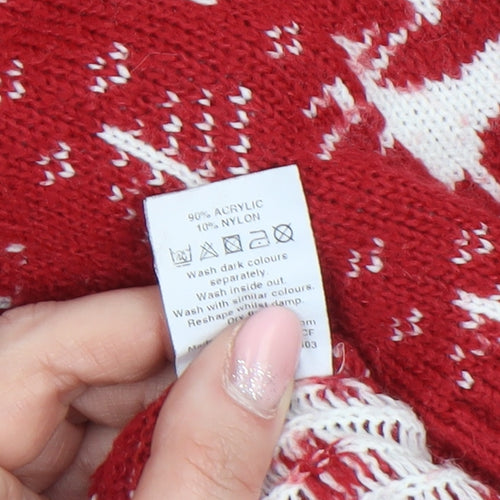 River Island Womens Red Christmas Fair Isle Jumper Size S