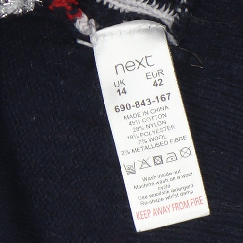 Next Womens Multicoloured Fair Isle Christmas Jumper Size 14