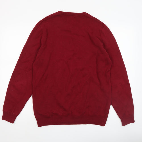 Next Men's Red Christmas 'Santa Says Relax' Cotton Jumper Size M