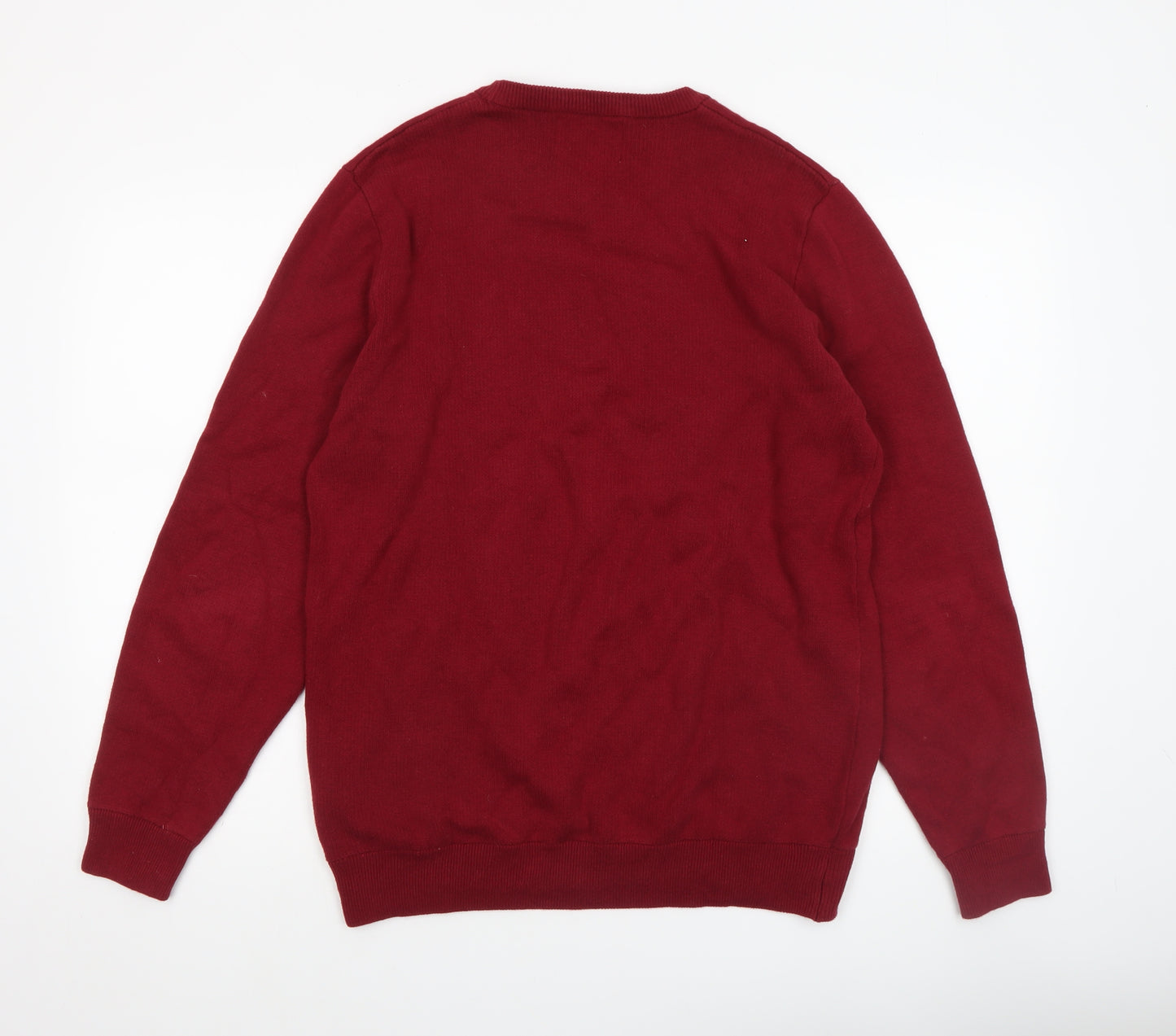 Next Men's Red Christmas 'Santa Says Relax' Cotton Jumper Size M