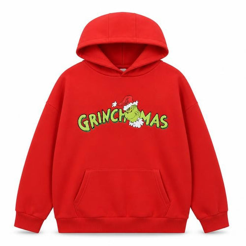The Grinch Boys Red Pullover Hoodie 12-13 Years Christmas Graphic Print