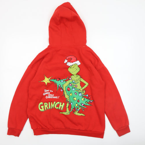 The Grinch Boys Red Pullover Hoodie 12-13 Years Christmas Graphic Print