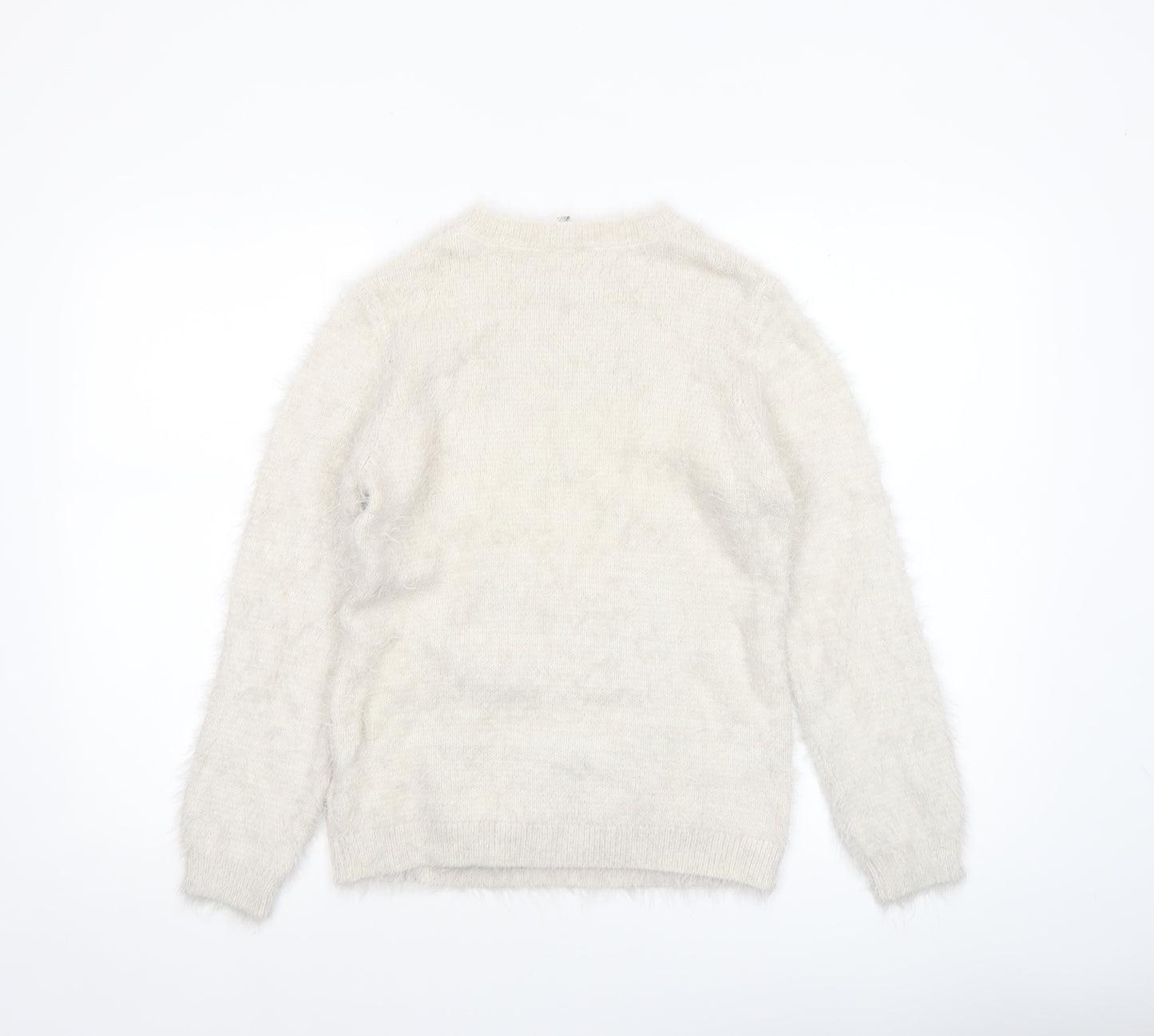 Fluid Girls Ivory Penguin Christmas Jumper 11-12 Years Pullover Knit