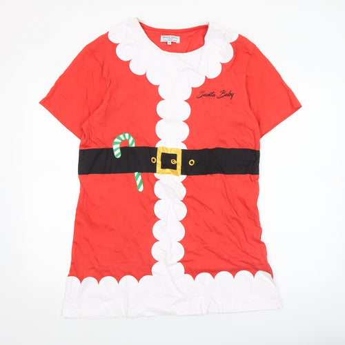 Brave Soul Men's Red Christmas Santa Baby Graphic T-Shirt Size M