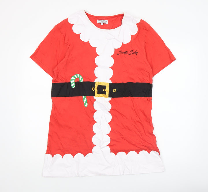 Brave Soul Men's Red Christmas Santa Baby Graphic T-Shirt Size M
