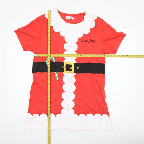 Brave Soul Men's Red Christmas Santa Baby Graphic T-Shirt Size M