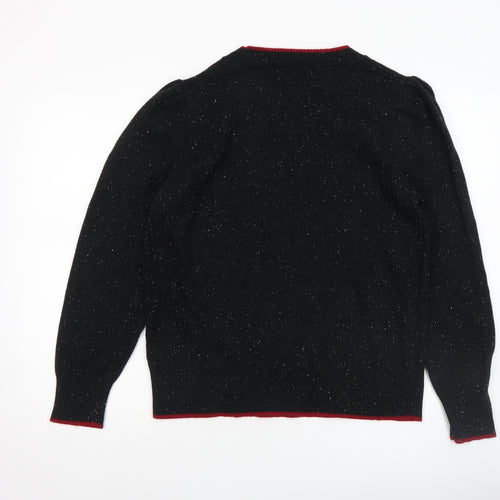 Next Women’s Black Sequin Reindeer Christmas Jumper Size 16