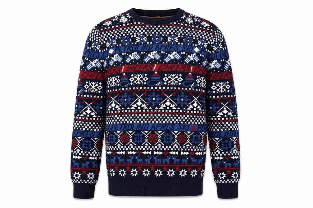 Petrol Industries Men's Multicoloured Fair Isle Cotton Jumper Size S