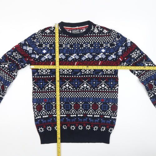Petrol Industries Men's Multicoloured Fair Isle Cotton Jumper Size S