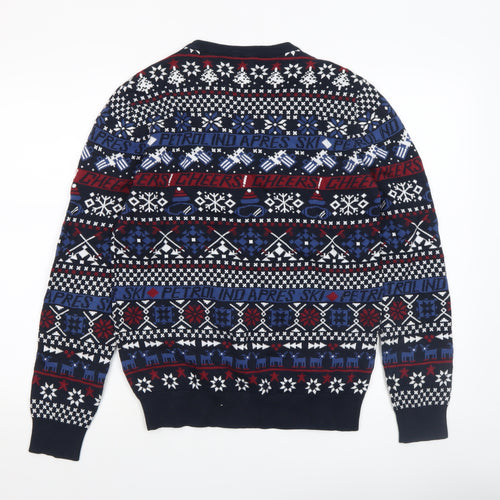 Petrol Industries Men's Multicoloured Fair Isle Cotton Jumper Size S