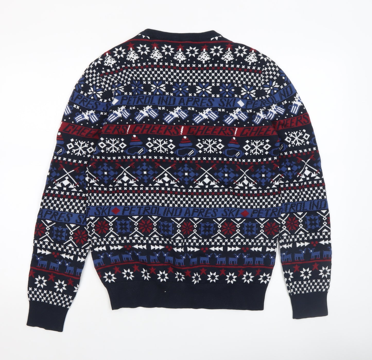 Petrol Industries Men's Multicoloured Fair Isle Cotton Jumper Size S