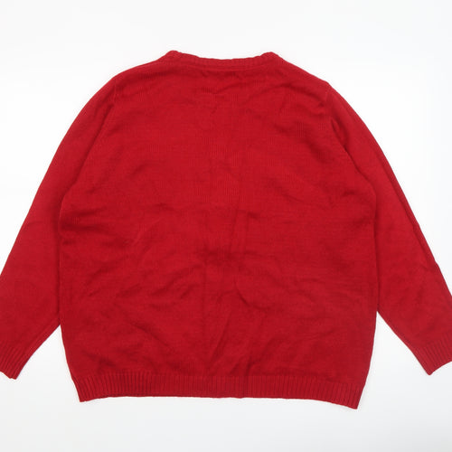 Dunnes Men Red XL Reindeer Christmas Knit Jumper