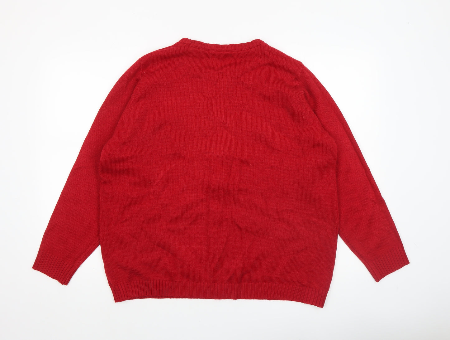 Dunnes Men Red XL Reindeer Christmas Knit Jumper