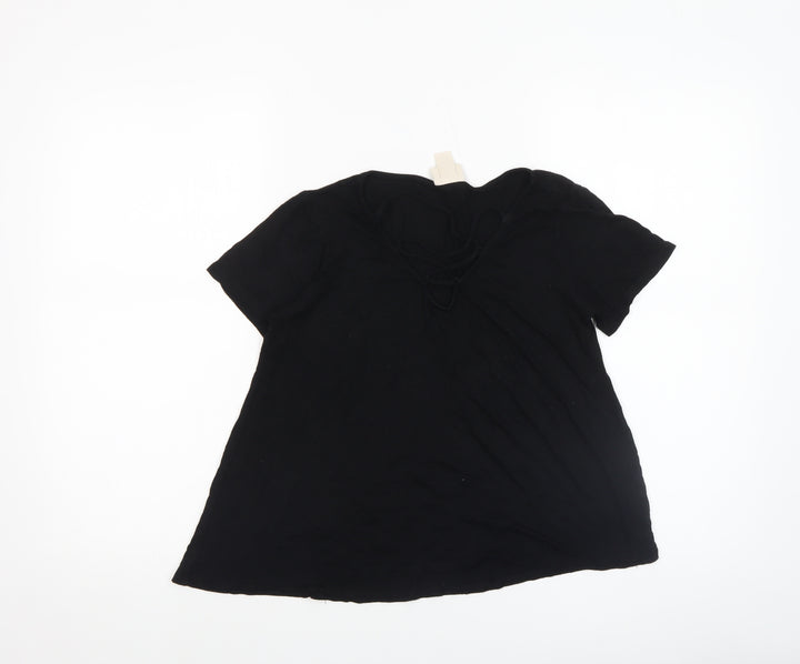 Mossimo Supply Co. Womens Black XS V-Neck Stretch Jersey T-Shirt