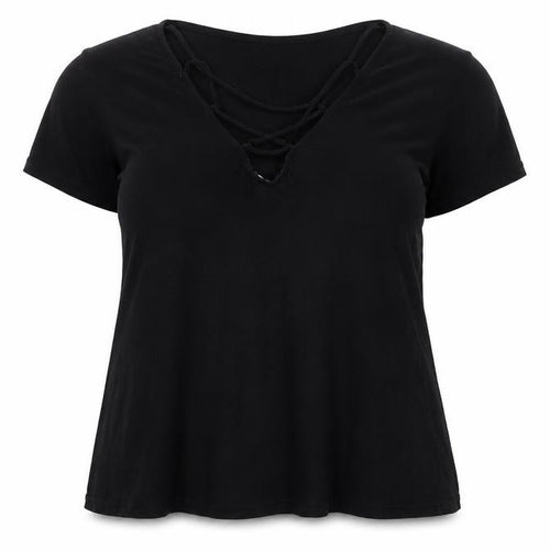 Mossimo Supply Co. Womens Black XS V-Neck Stretch Jersey T-Shirt