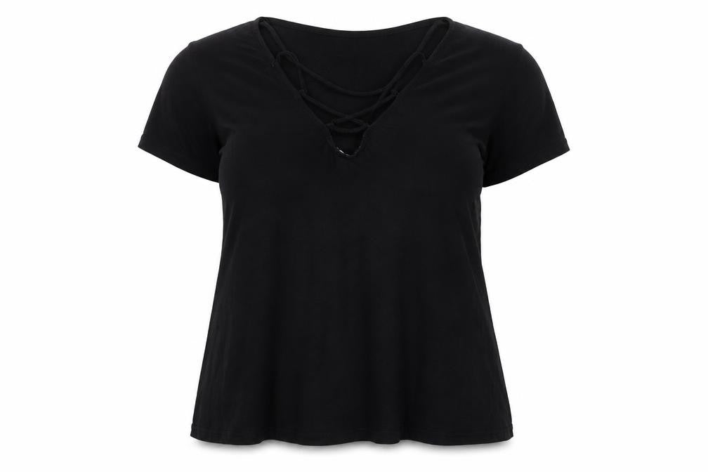 Mossimo Supply Co. Womens Black XS V-Neck Stretch Jersey T-Shirt