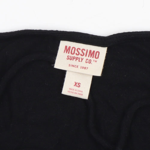 Mossimo Supply Co. Womens Black XS V-Neck Stretch Jersey T-Shirt