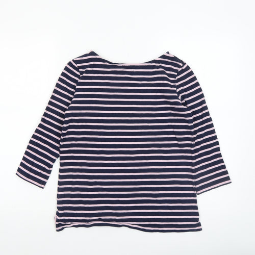 Jack Wills Women’s Blue Stripe Cotton 3/4 Sleeve Boat Neck T-Shirt UK 8