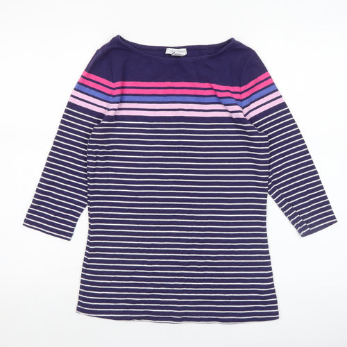 Tabitha Webb Women's Multicoloured Striped 3/4 Sleeve T-Shirt M