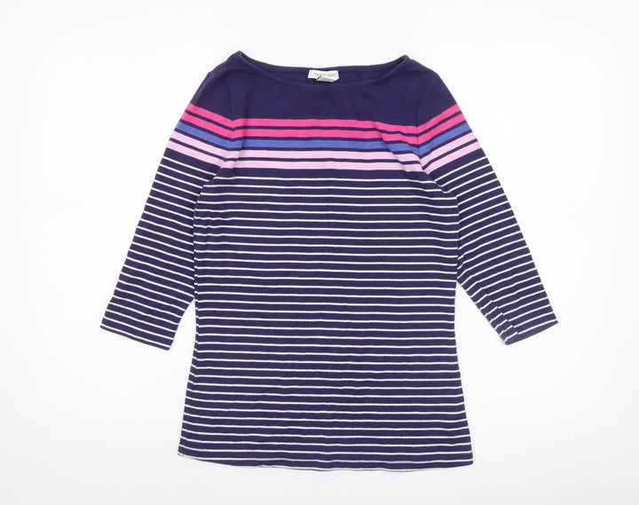 Tabitha Webb Women's Multicoloured Striped 3/4 Sleeve T-Shirt M