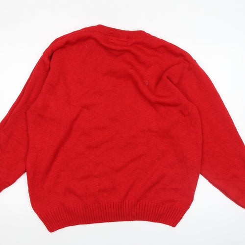 Christmas Jumper King Womens Red 7XL V-Neck Pullover Christmas Jumper
