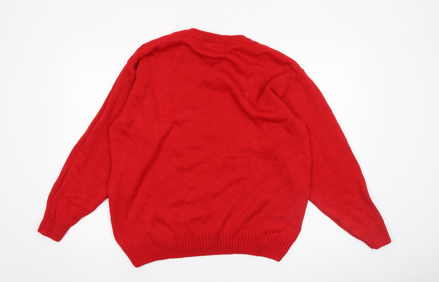 Christmas Jumper King Womens Red 7XL V-Neck Pullover Christmas Jumper