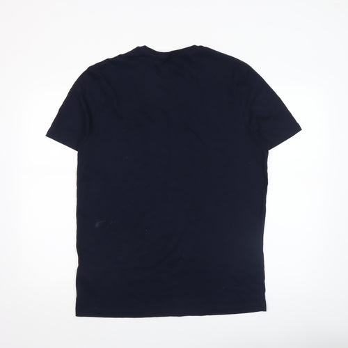Marks and Spencer Men's Blue Christmas Beer Santa T-Shirt L