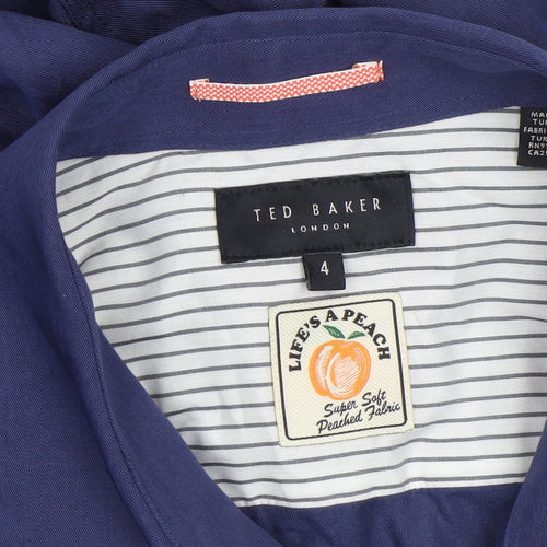 Ted Baker Men's Blue Lyocell Long Sleeve Formal Dress Shirt Size L