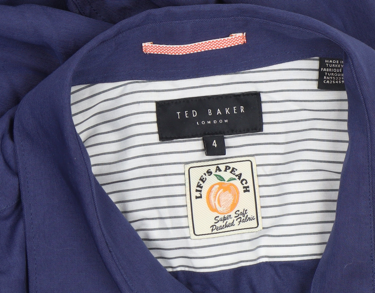 Ted Baker Men's Blue Lyocell Long Sleeve Formal Dress Shirt Size L
