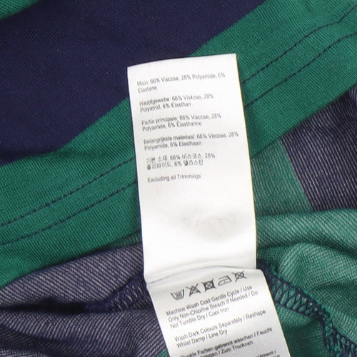 Joules Women’s Green Navy Stripe Shift Dress Size 16 3/4 Sleeve