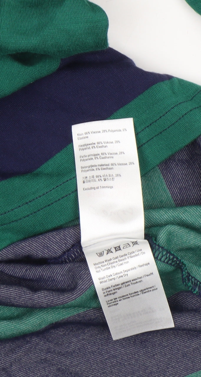 Joules Women’s Green Navy Stripe Shift Dress Size 16 3/4 Sleeve